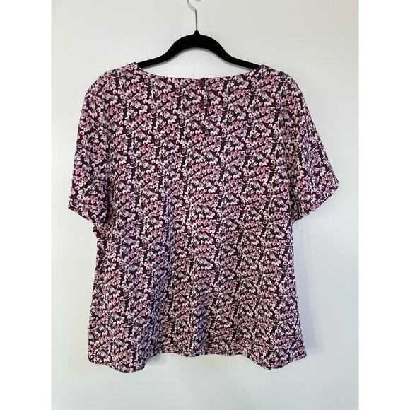 Liz Baker Abstract Floral All Over Print Blouse Dolman Sleeve‎ Relaxed Fit 18 W - Picture 5 of 9